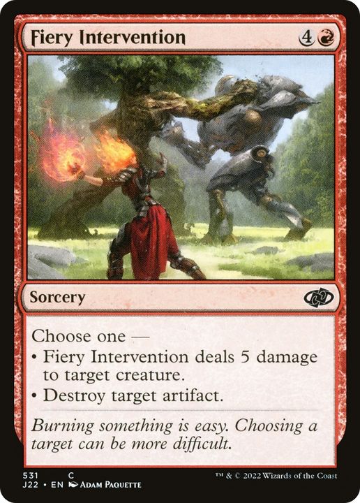 Fiery Intervention in the group Magic the Gathering / Types / Colors / Red at Proxyprinters.com (84993)