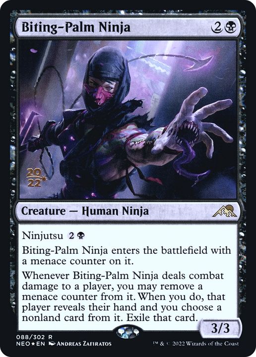 Biting-Palm Ninja in the group Magic the Gathering / Sets / Kamigawa: Neon Dynasty Promos at Proxyprinters.com (85008)