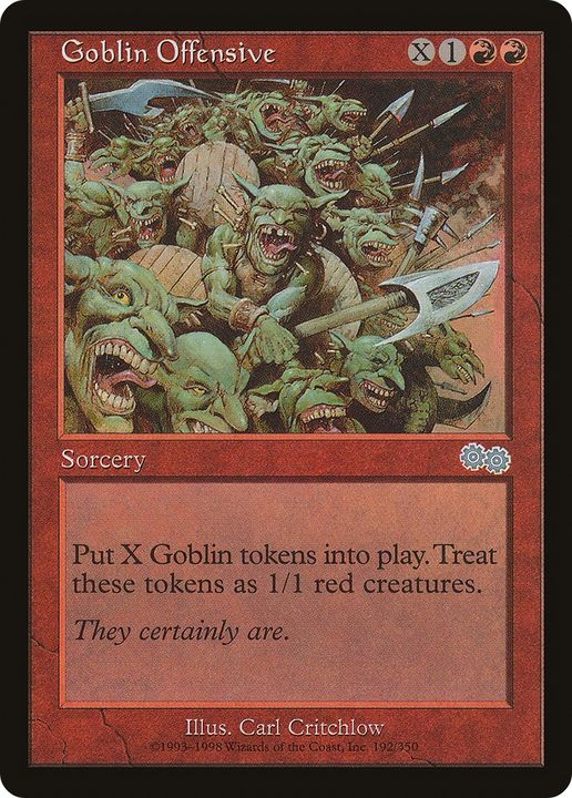 Goblin Offensive in the group Magic the Gathering / Sets / Urza's Saga at Proxyprinters.com (85409)