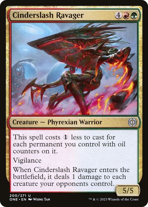 Cinderslash Ravager in the group Magic the Gathering / Types / Colors / Multicolors / G, R at Proxyprinters.com (87330)