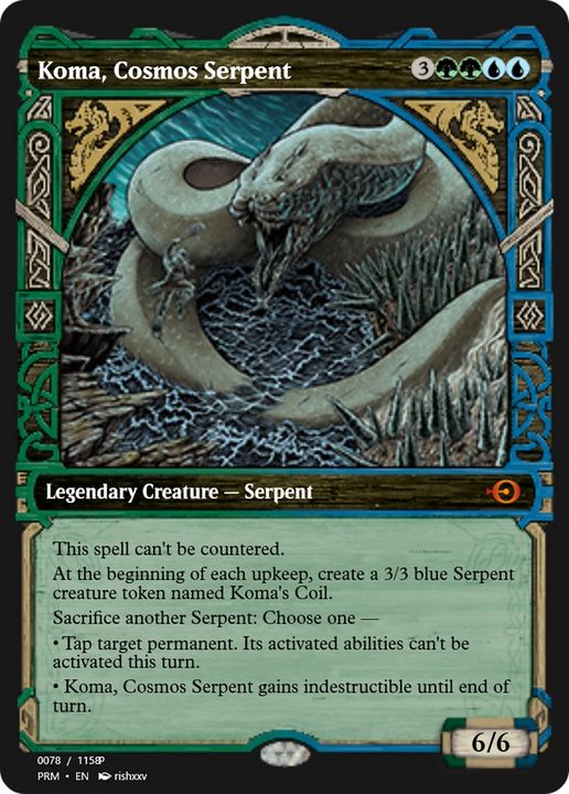 Koma, Cosmos Serpent in the group Magic the Gathering / Types / Colors / Multicolors / G, U at Proxyprinters.com (87727)