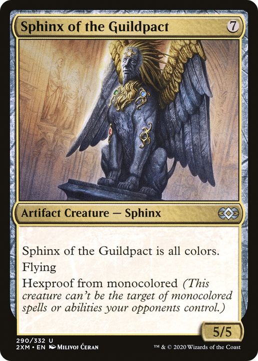 Sphinx of the Guildpact in the group Magic the Gathering / Types / Colors / Multicolors / B, G, R, U, W at Proxyprinters.com (88835)