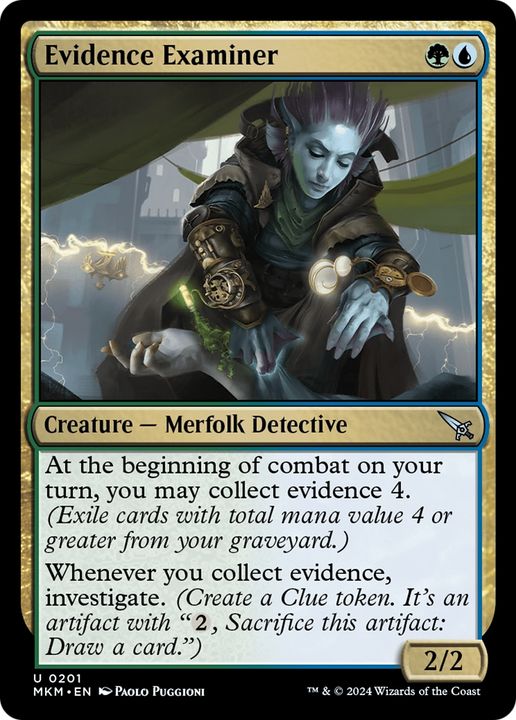 Evidence Examiner in the group Magic the Gathering / Types / Colors / Multicolors / G, U at Proxyprinters.com (89589)