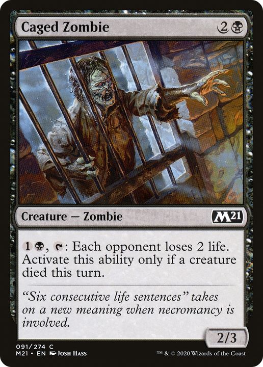 Caged Zombie in the group Magic the Gathering / Sets / Core Set 2021 at Proxyprinters.com (90676)