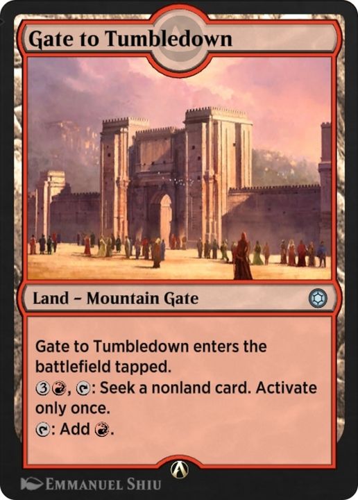 Gate to Tumbledown in the group Magic the Gathering / Sets / Alchemy Horizons: Baldur's Gate at Proxyprinters.com (90785)