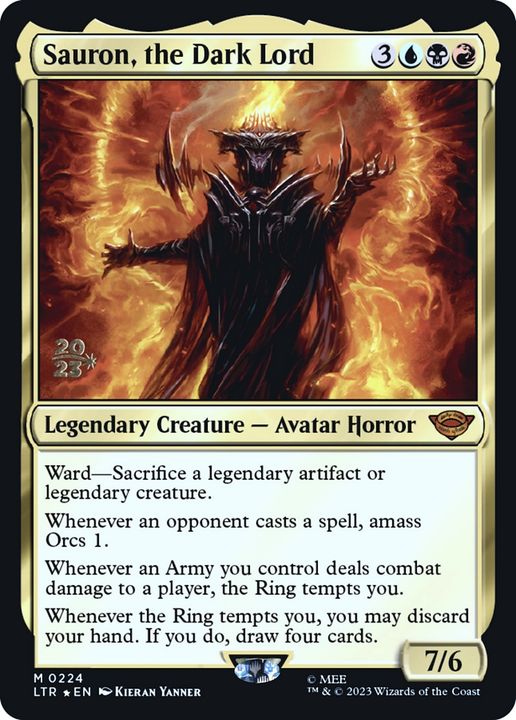 Sauron, the Dark Lord in the group Magic the Gathering / Types / Colors / Multicolors / B, R, U at Proxyprinters.com (92256)