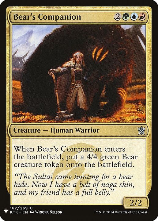 Bear's Companion in the group Magic the Gathering / Types / Colors / Multicolors / G, R, U at Proxyprinters.com (9229)