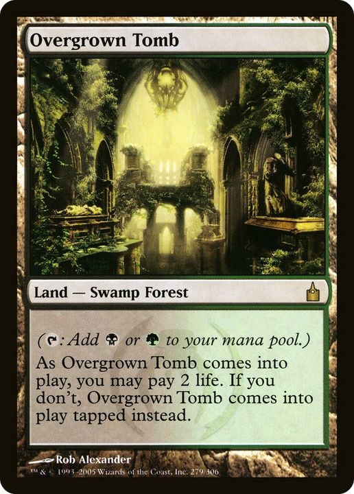 Overgrown Tomb in the group Magic the Gathering / Sets / Ravnica: Clue Edition Front Cards at Proxyprinters.com (92365)