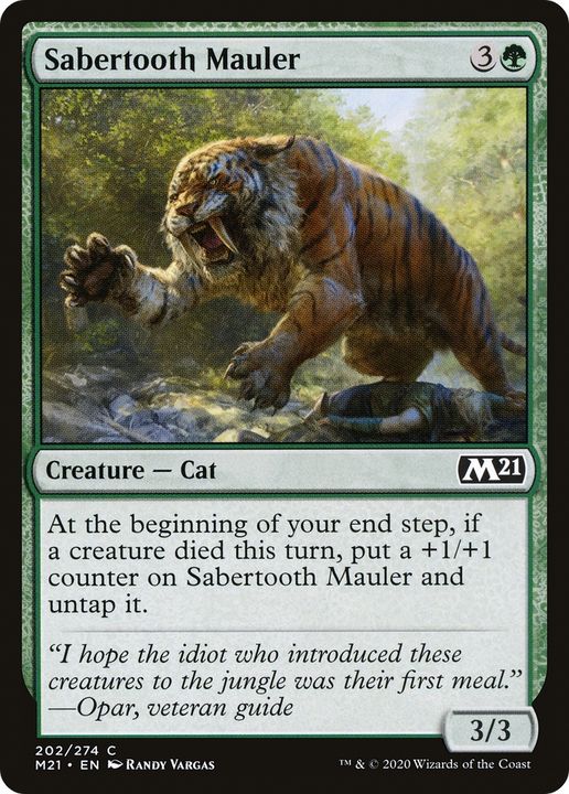 Sabertooth Mauler in the group Magic the Gathering / Types / Colors / Green at Proxyprinters.com (92844)