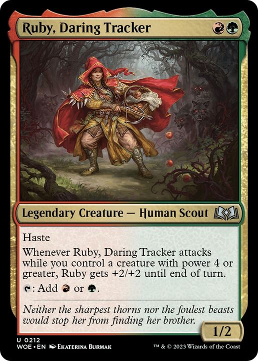 Ruby, Daring Tracker in the group Magic the Gathering / Types / Colors / Multicolors / G, R at Proxyprinters.com (93395)