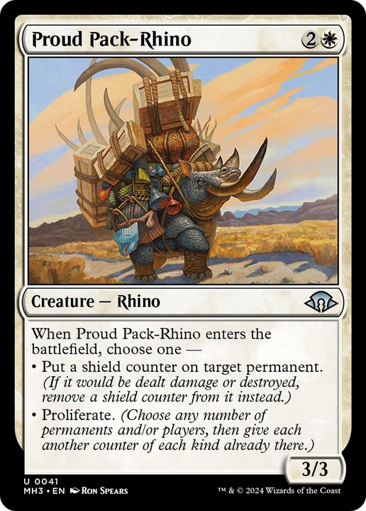 Proud Pack-Rhino in the group Magic the Gathering / Sets / Modern Horizons 3 Commander at Proxyprinters.com (93527)