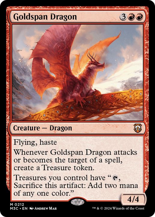 Goldspan Dragon in the group Magic the Gathering / Sets / Modern Horizons 3 Tokens at Proxyprinters.com (93736)