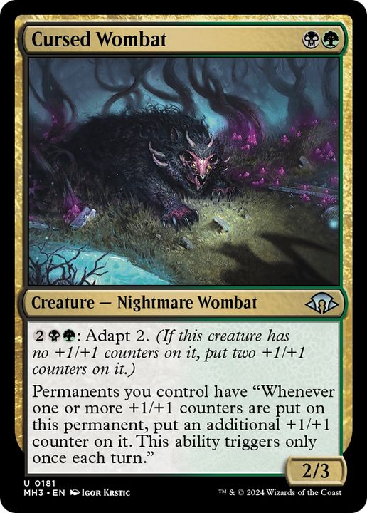 Cursed Wombat in the group Magic the Gathering / Sets / Modern Horizons 3 Commander at Proxyprinters.com (94166)