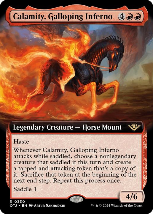 Calamity, Galloping Inferno in the group Magic the Gathering / Sets / Outlaws of Thunder Junction at Proxyprinters.com (94731)