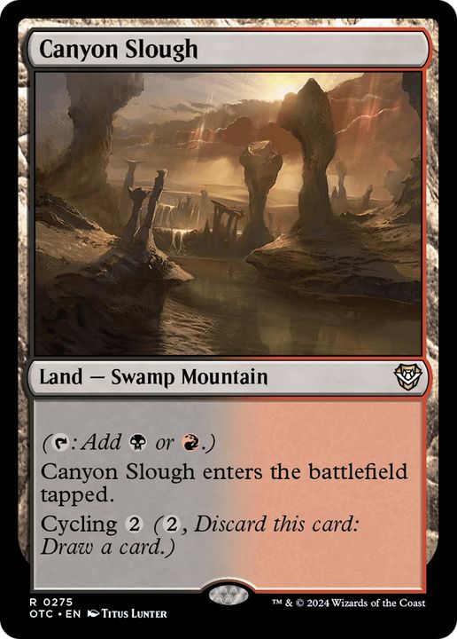 Canyon Slough in the group Magic the Gathering / Sets / Outlaws of Thunder Junction Commander at Proxyprinters.com (95050)