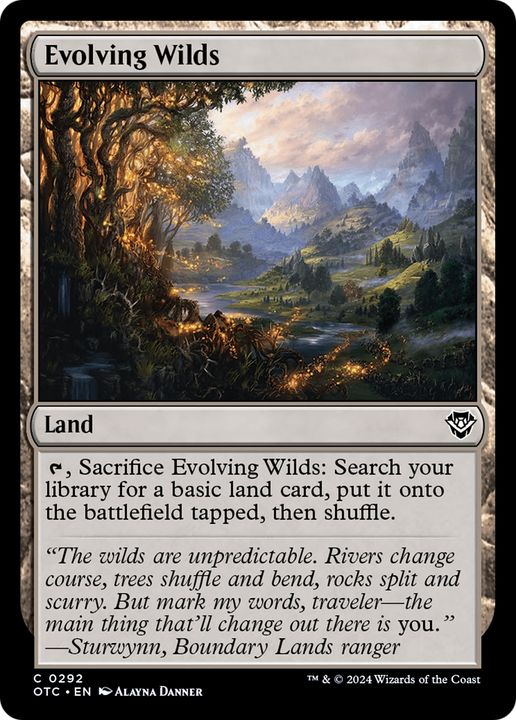 Evolving Wilds in the group Magic the Gathering / Sets / Outlaws of Thunder Junction Commander at Proxyprinters.com (95058)