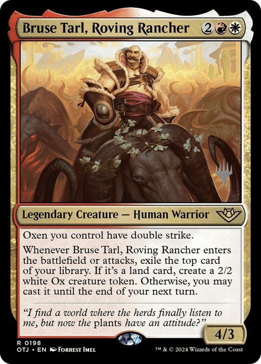 Bruse Tarl, Roving Rancher in the group Magic the Gathering / Sets / Outlaws of Thunder Junction Promos at Proxyprinters.com (95228)