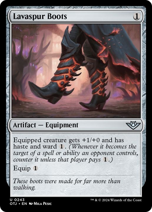 Lavaspur Boots in the group Magic the Gathering / Sets / Outlaws of Thunder Junction at Proxyprinters.com (95441)