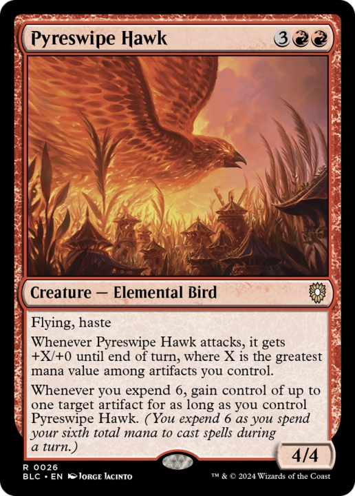 Pyreswipe Hawk in the group Magic the Gathering / Sets / Bloomburrow Commander at Proxyprinters.com (96287)