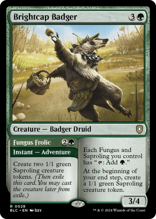 Brightcap Badger // Fungus Frolic in the group Magic the Gathering / Sets / Bloomburrow Commander at Proxyprinters.com (96298)