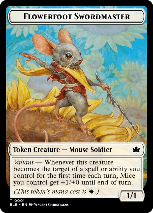 Flowerfoot Swordmaster in the group Magic the Gathering / Sets / Bloomburrow Tokens at Proxyprinters.com (96461)