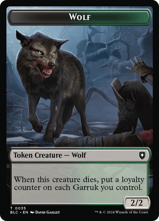 Wolf in the group Magic the Gathering / Sets / Bloomburrow Commander Tokens at Proxyprinters.com (96673)