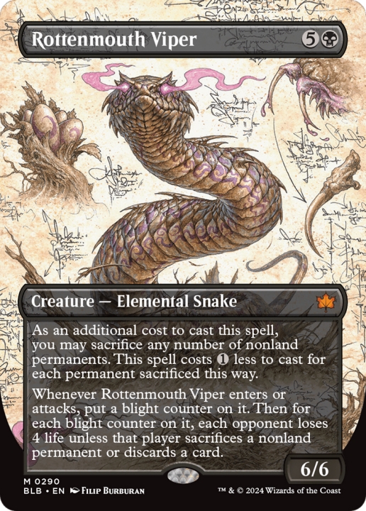 Rottenmouth Viper in the group Magic the Gathering / Sets / Bloomburrow at Proxyprinters.com (96773)