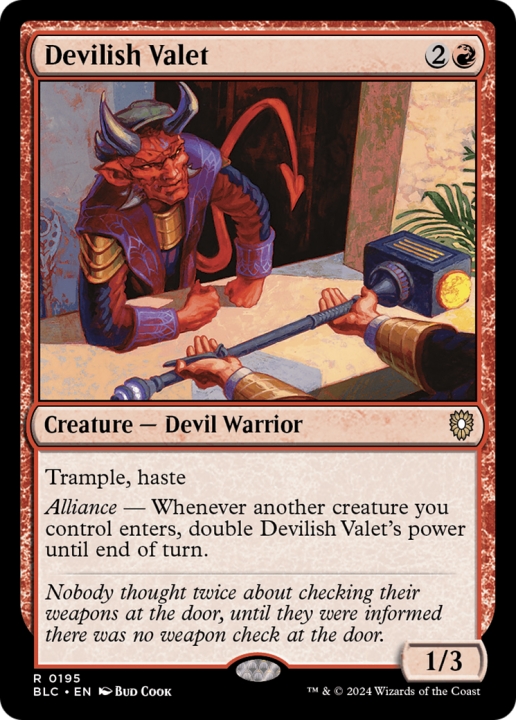 Devilish Valet in the group Magic the Gathering / Sets / Bloomburrow Commander at Proxyprinters.com (96903)