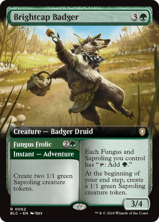 Brightcap Badger // Fungus Frolic in the group Magic the Gathering / Sets / Bloomburrow Commander at Proxyprinters.com (96920)