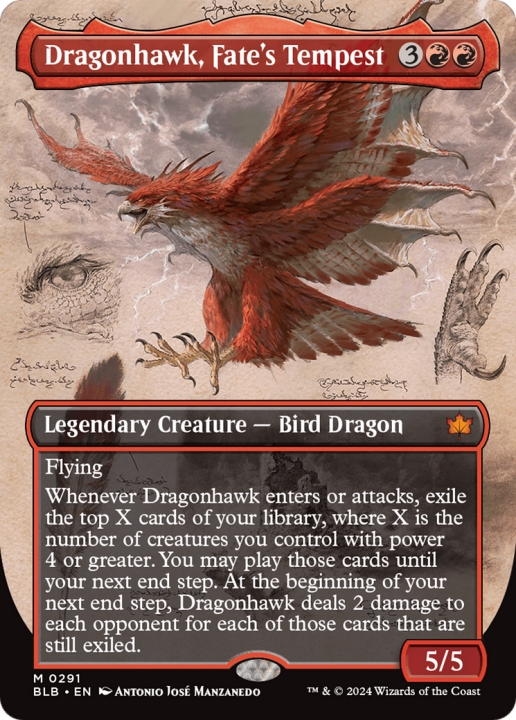 Dragonhawk, Fate's Tempest in the group Magic the Gathering / Sets / Bloomburrow at Proxyprinters.com (97158)