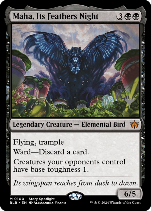 Maha, Its Feathers Night in the group Magic the Gathering / Sets / Bloomburrow Promos at Proxyprinters.com (97186)