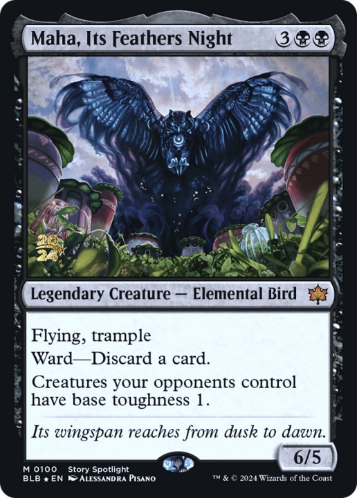 Maha, Its Feathers Night in the group Magic the Gathering / Sets / Bloomburrow Promos at Proxyprinters.com (97292)