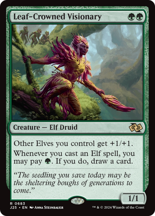 Leaf-Crowned Visionary in the group Magic the Gathering / Types / Colors / Green at Proxyprinters.com (99308)