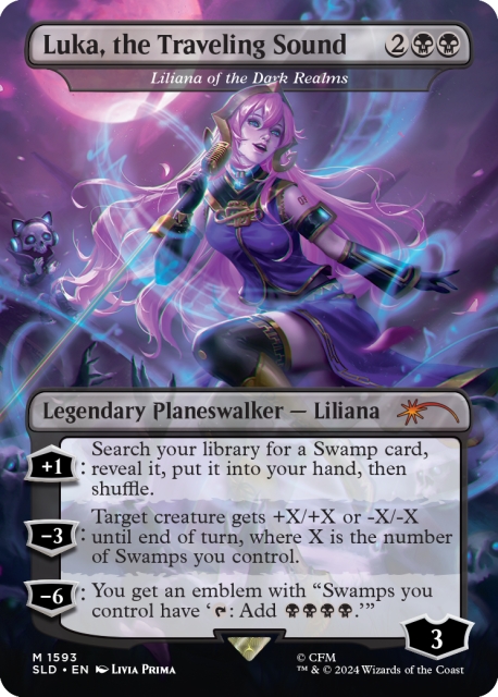 Liliana of the Dark Realms as Luka, the Traveling Sound