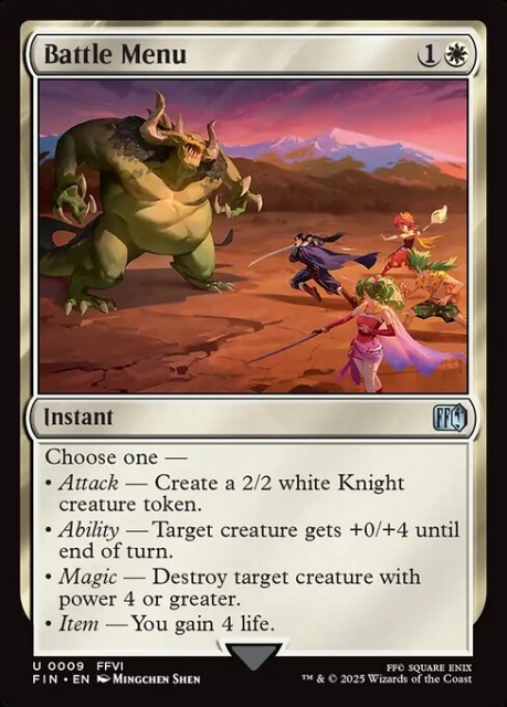 Battle Menu in the group Magic the Gathering / Sets / Final Fantasy Drop / Final Fantasy at Proxyprinters.com (103343)