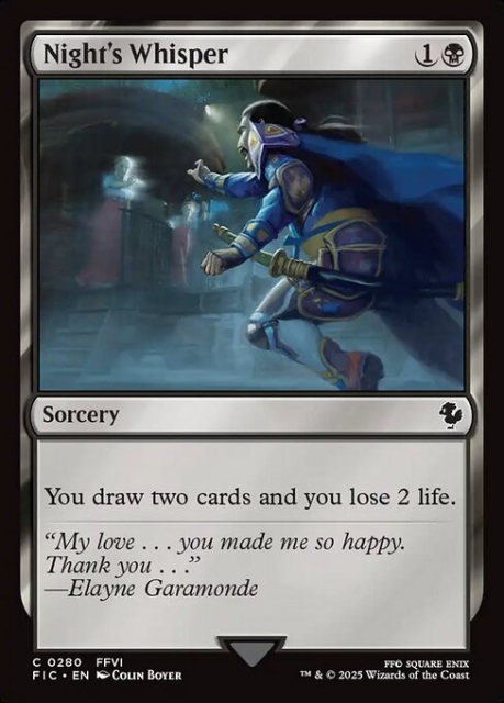 Night's Whisper in the group Magic the Gathering / Sets / Final Fantasy Drop / Final Fantasy Commander at Proxyprinters.com (103479)